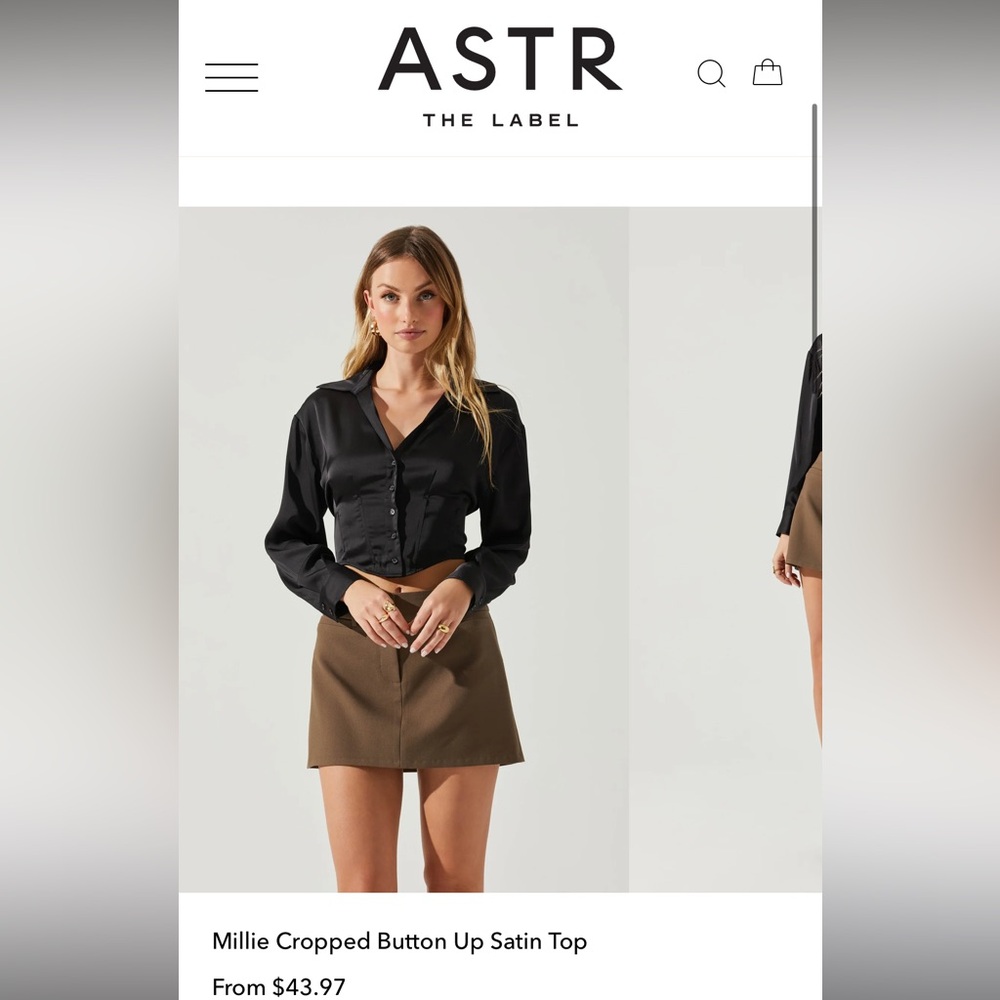 NWT ASTR black Millie top